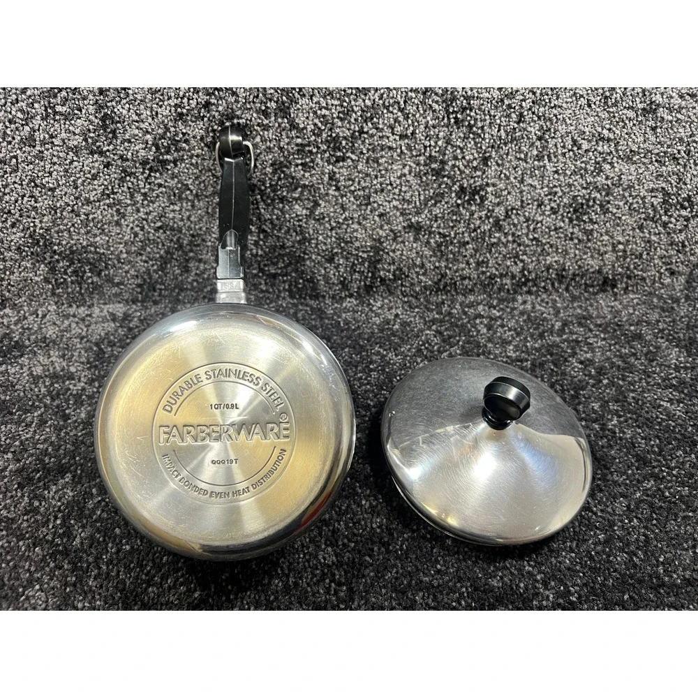 Farberware Stainless Steel Saucepan Pot with Lid 1 Quart 0.9L‎ Impact Bonded